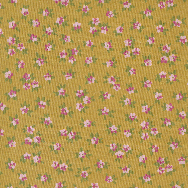 Quilting Fabric - Small Flowers on Goldenrod Yellow from Chelsea Garden by Moda 33749 20